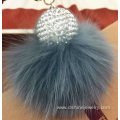 Rhinestone Ball Rabbit Fur Ball Keychain Pom Ball Pendant